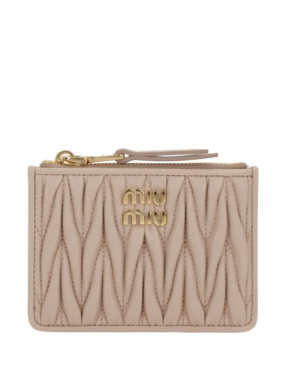 Miu Miu Matelassé leather wallet - Rosa
