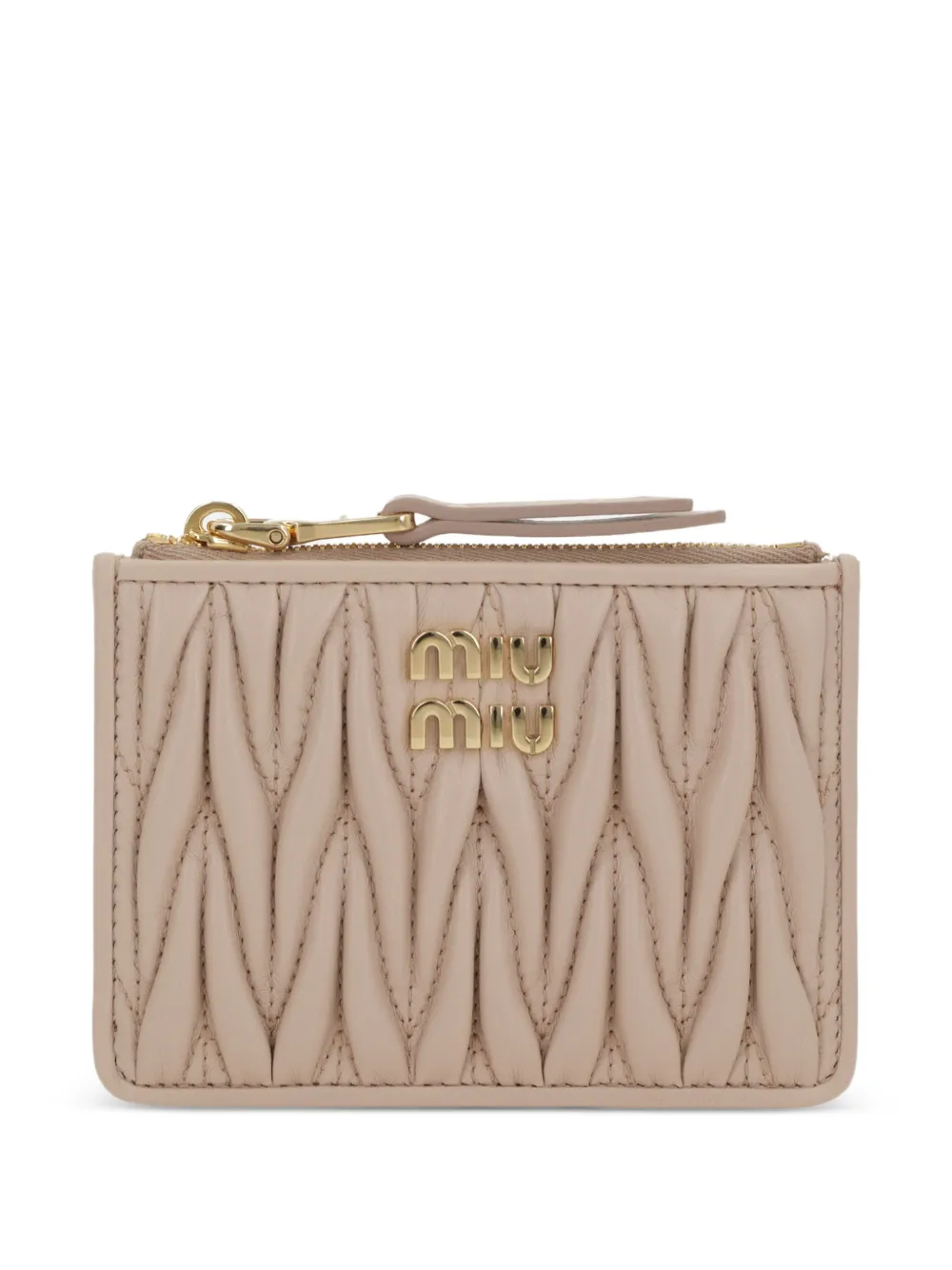 Miu Miu Matelassé leather wallet - Rosa