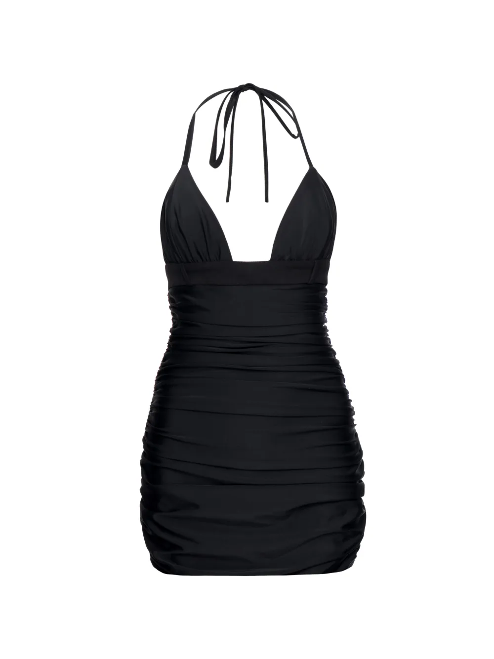 MEDEEA ruched halterneck mini dress - Black