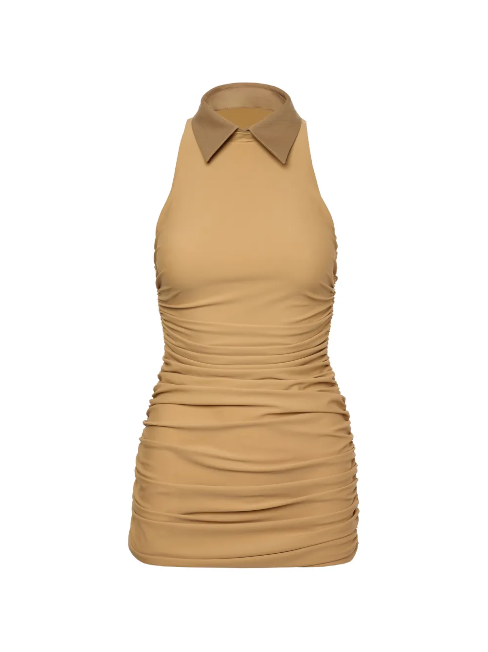 MEDEEA ruched collared mini dress - Toni neutri