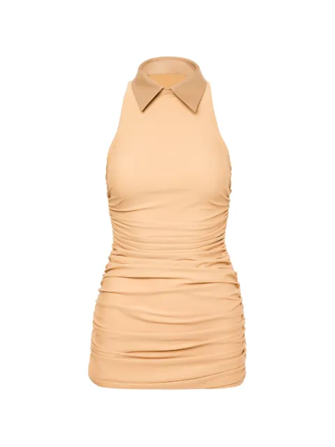 MEDEEA ruched collared mini dress