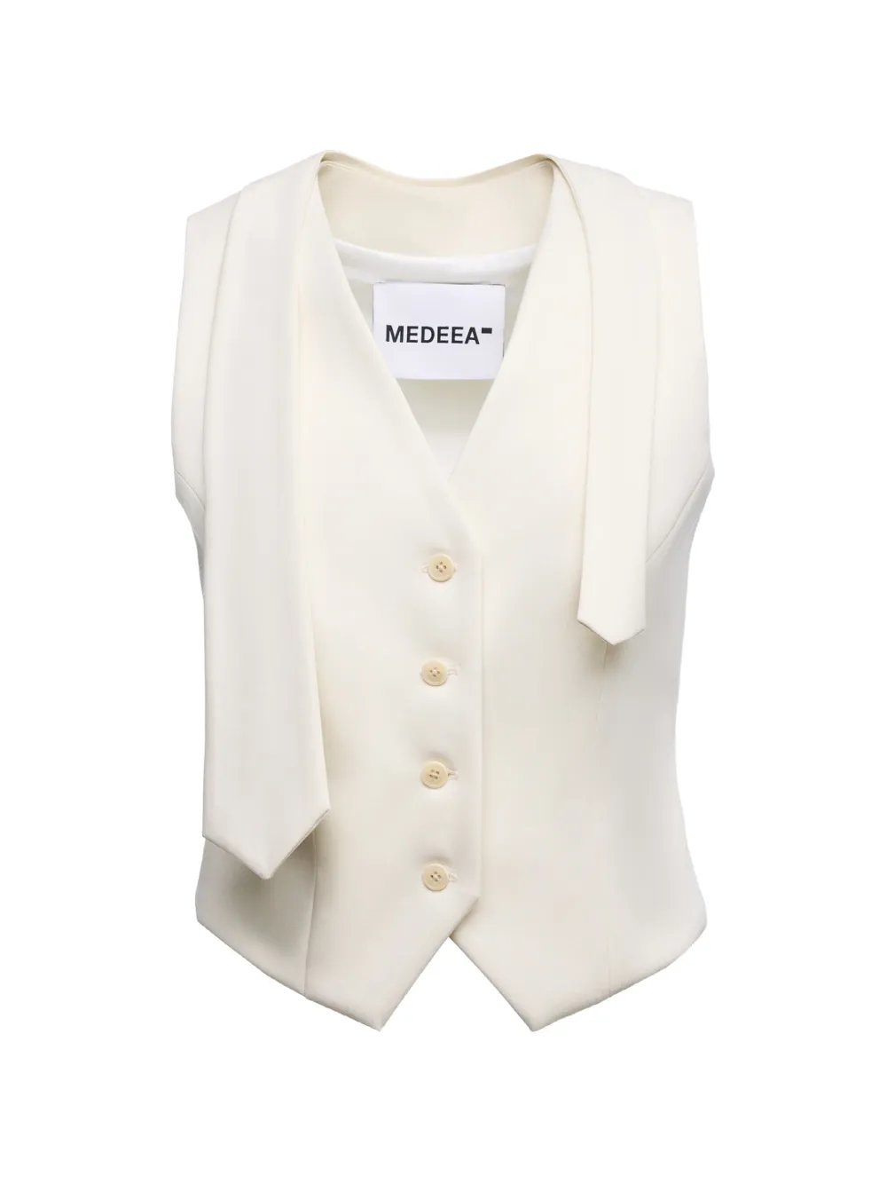 MEDEEA detachable-tie waistcoat top - Weiß