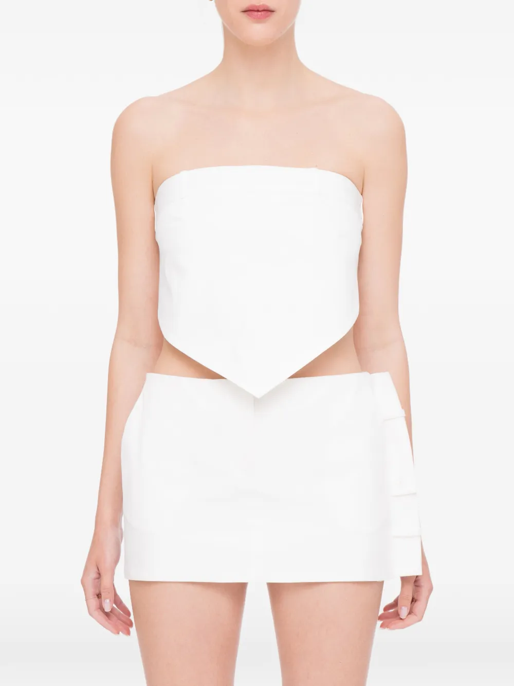 MEDEEA deconstructed pointed-hem top - Bianco