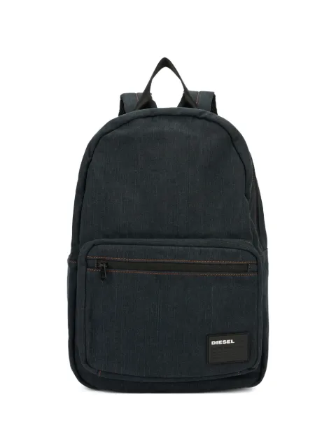 Diesel logo-patch denim backpack