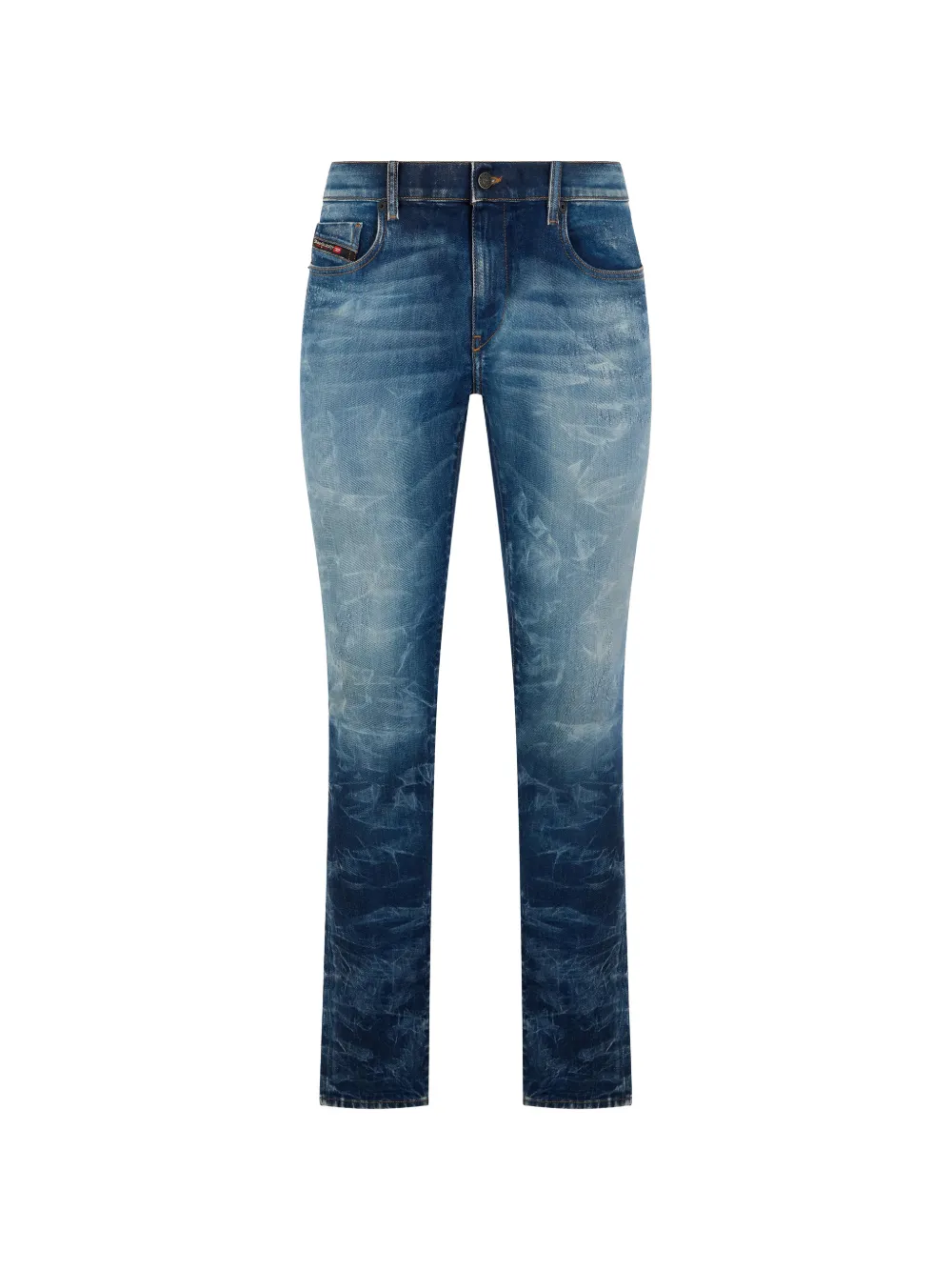 Diesel faded-effect straight-leg jeans - Blu