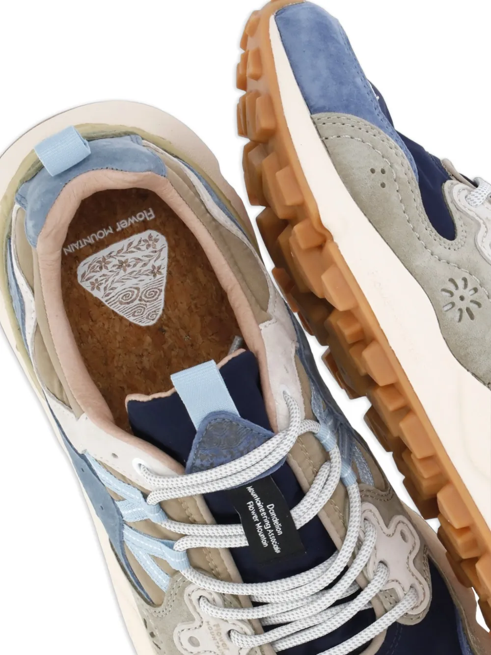 FLOWER MOUNTAIN Yamano 3 suede-panelled sneakers Groen