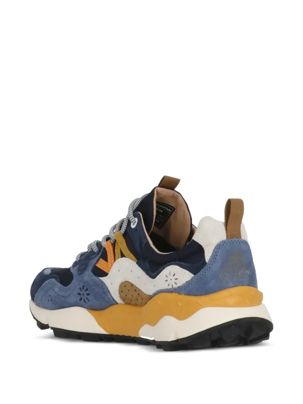 FLOWER MOUNTAIN Yamano 3 suede-trimmed sneakers Blauw