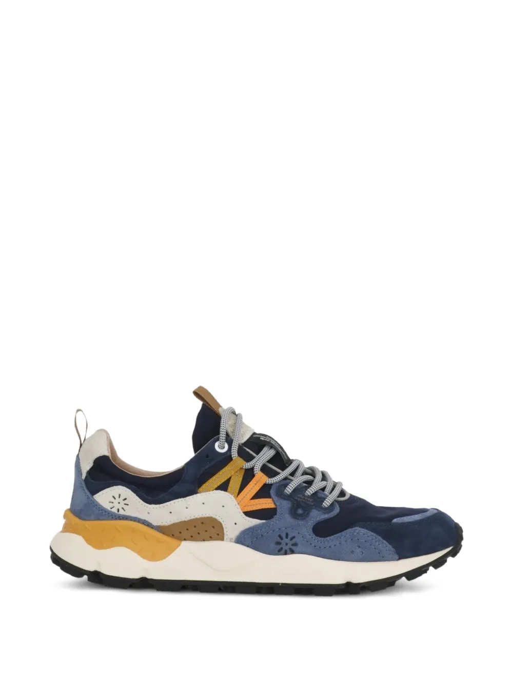 FLOWER MOUNTAIN Yamano 3 suede-trimmed sneakers - Blu