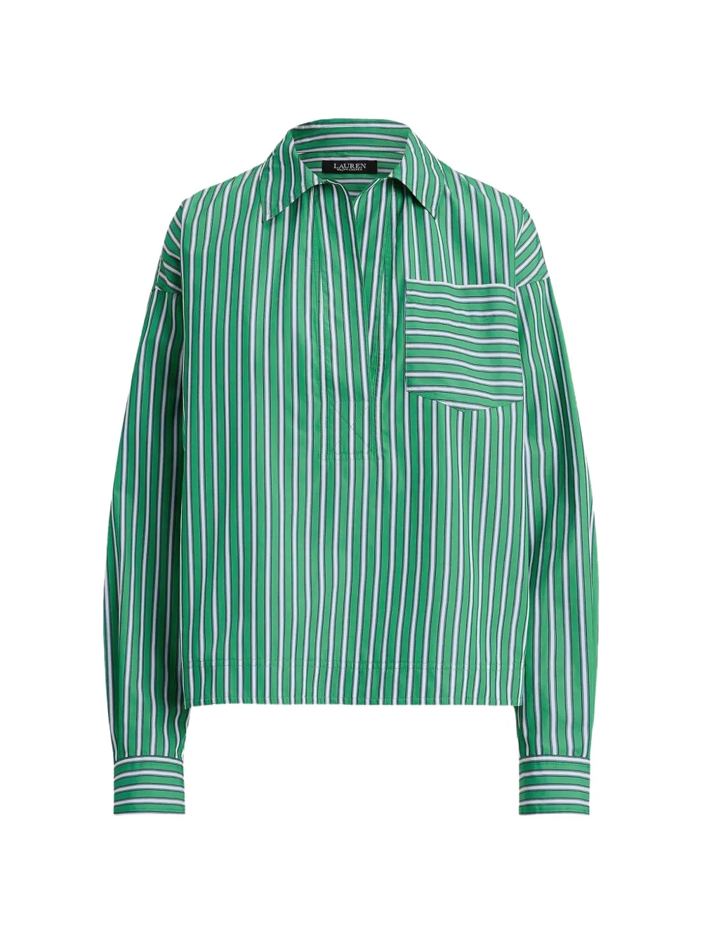 Lauren Ralph Lauren striped cotton blouse - Verde