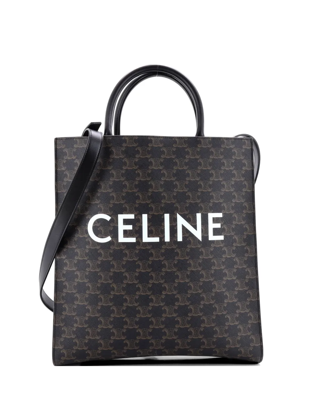 Celine Pre-Owned Vertical Cabas Triomphe Coated Canvas Medium tote bag - Nero