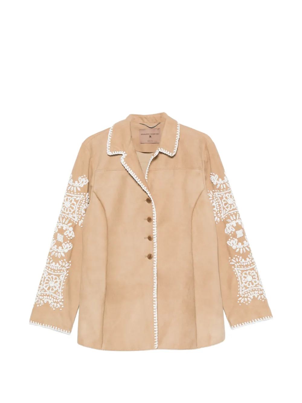 Ermanno Scervino Embroidered Whipstitch-trim Jacket In Neutral