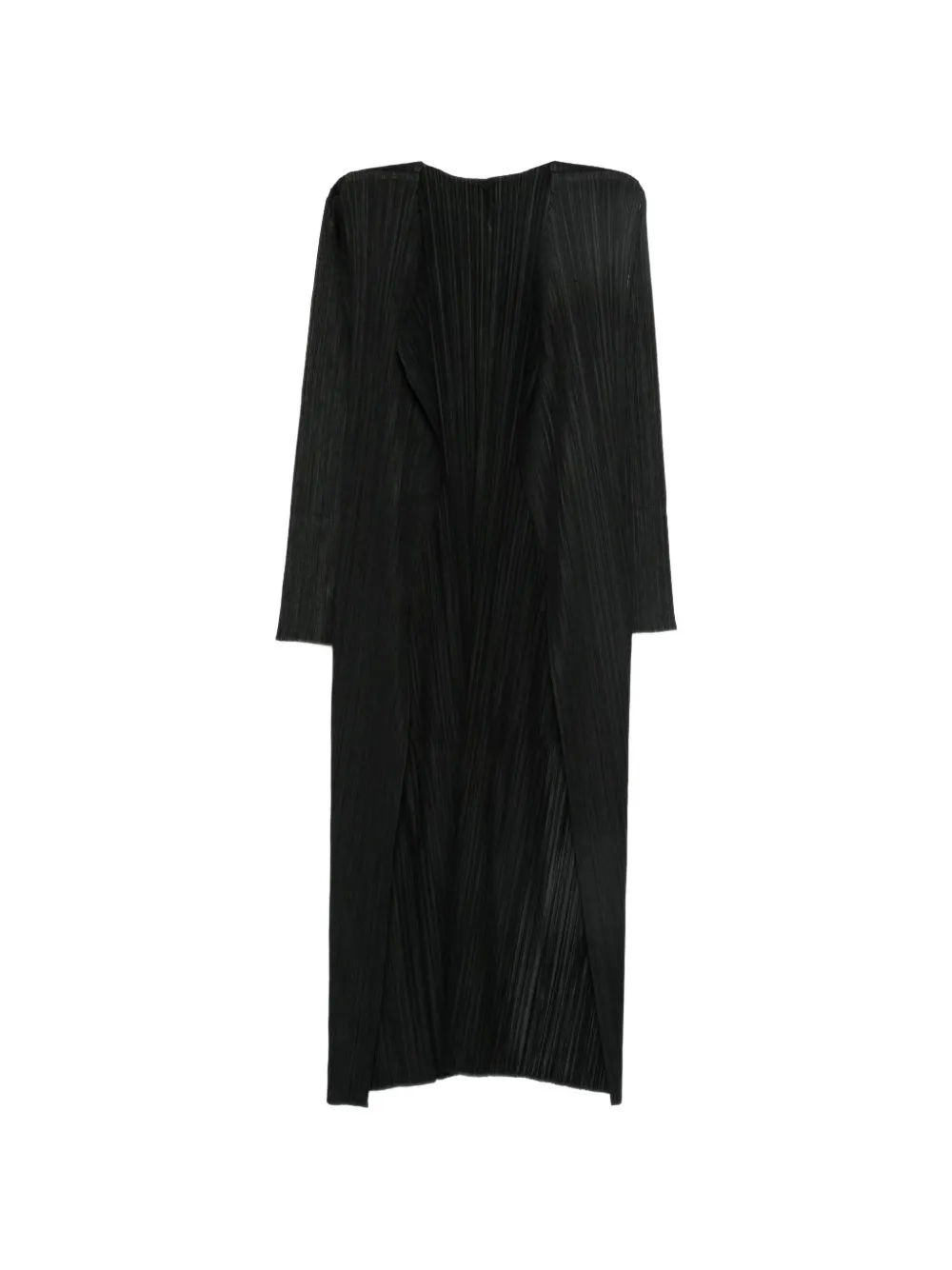 Pleats Please Issey Miyake pleated long-sleeve coat - Nero