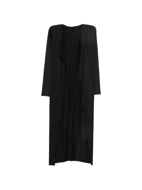Pleats Please Issey Miyake pleated long-sleeve coat