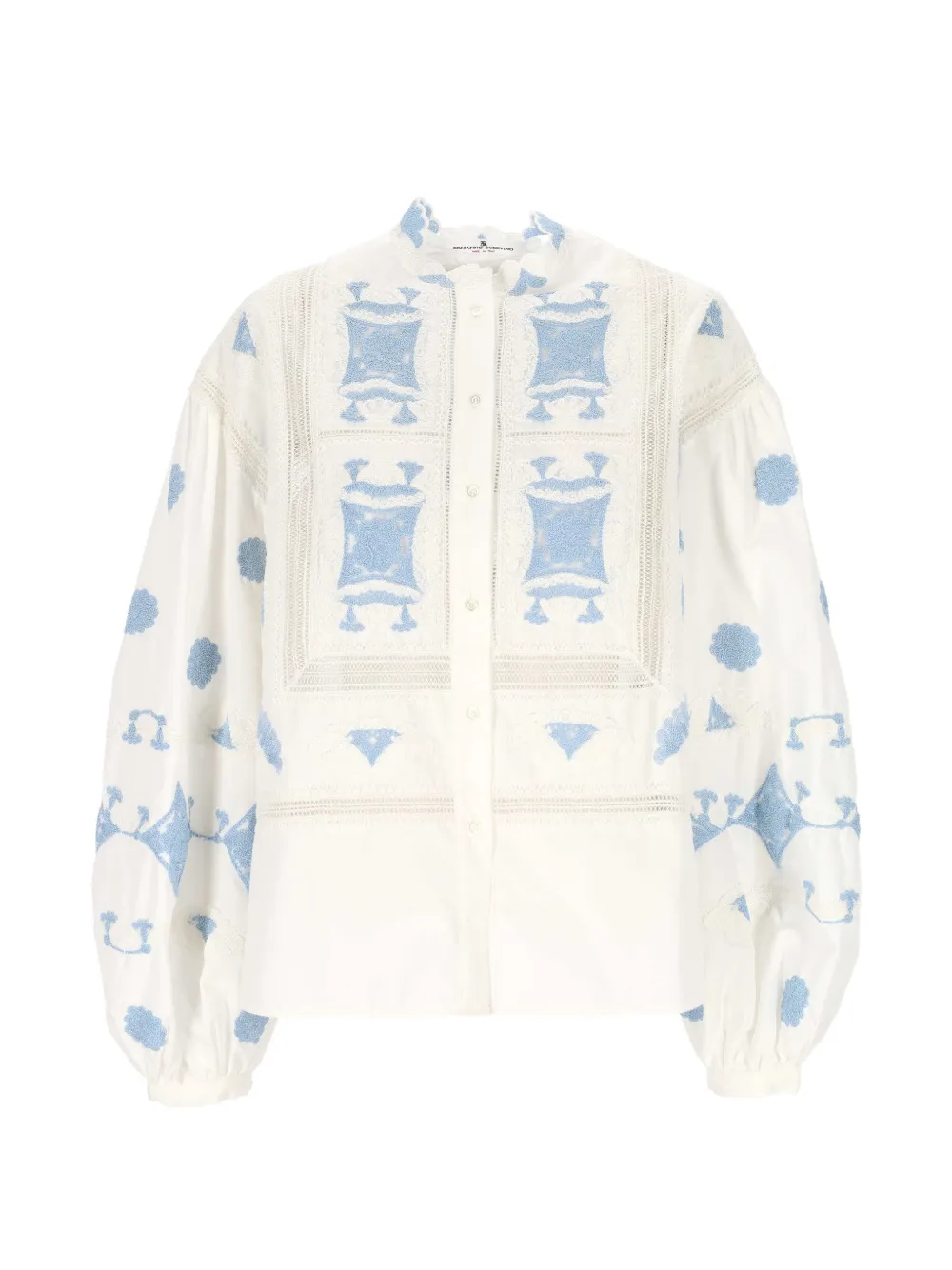 Ermanno Scervino embroidered lace-trim blouse - Bianco