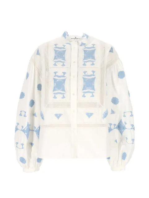 Ermanno Scervino embroidered lace-trim blouse