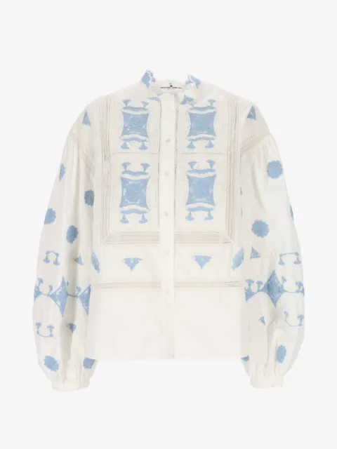 Ermanno Scervino embroidered lace-trim blouse