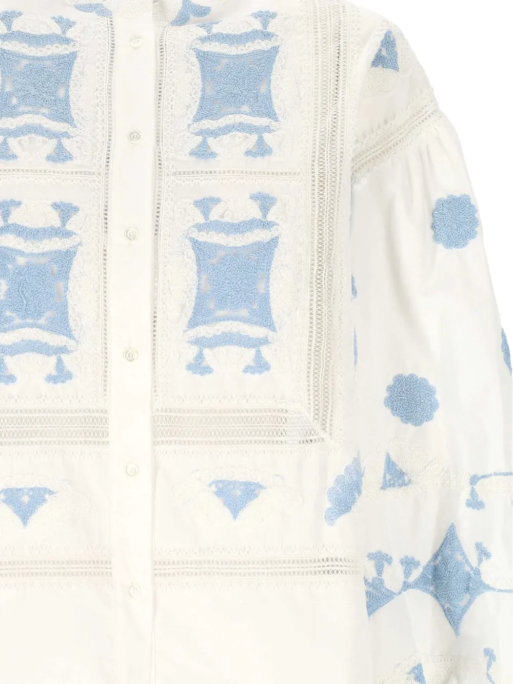 Ermanno Scervino Blouse met afwerking van kant Wit