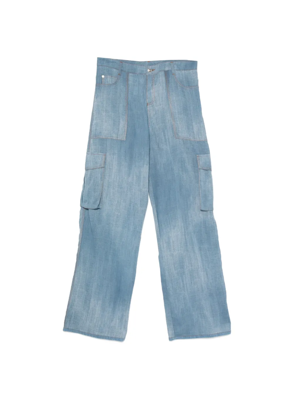 Ermanno Scervino trompe l'oeil-print cargo pants - Blu