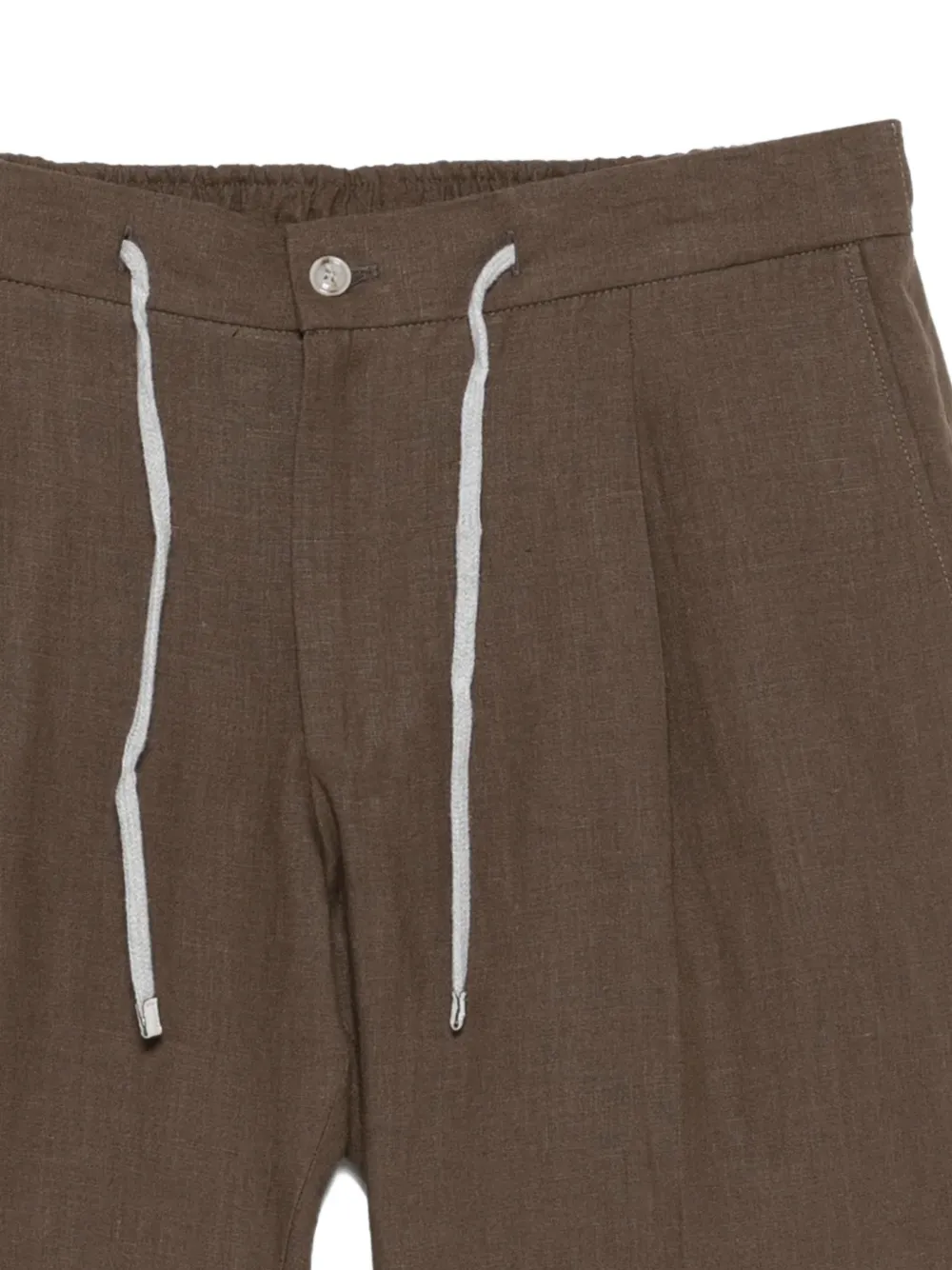 Barba Geplooide shorts met trekkoord Bruin