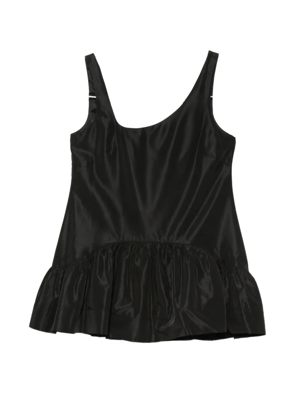 Simone Rocha asymmetric-neck ruffled top - Nero