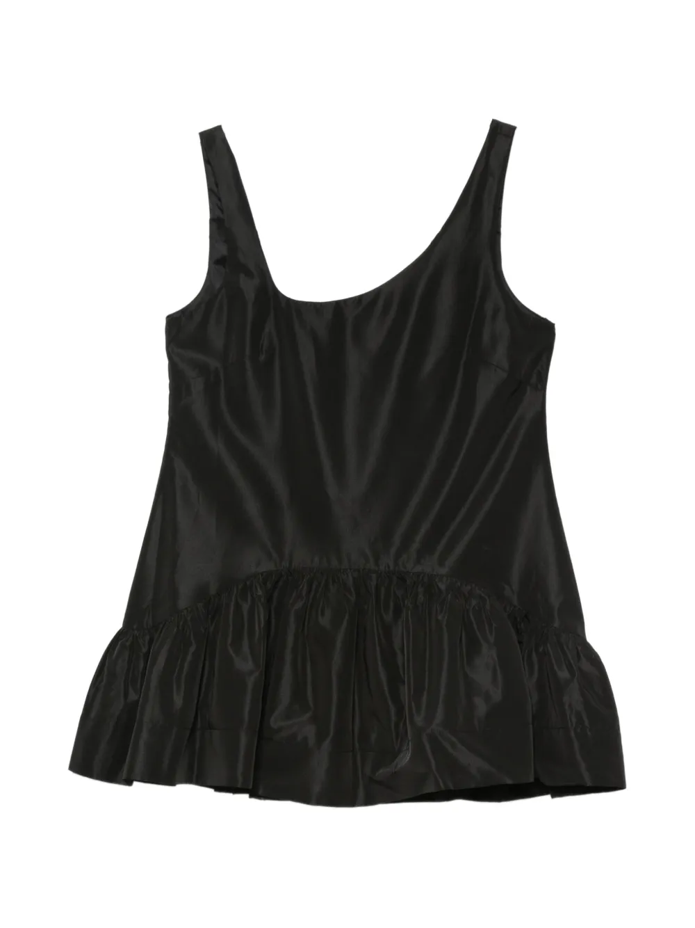 Simone Rocha asymmetric-neck ruffled top - Nero
