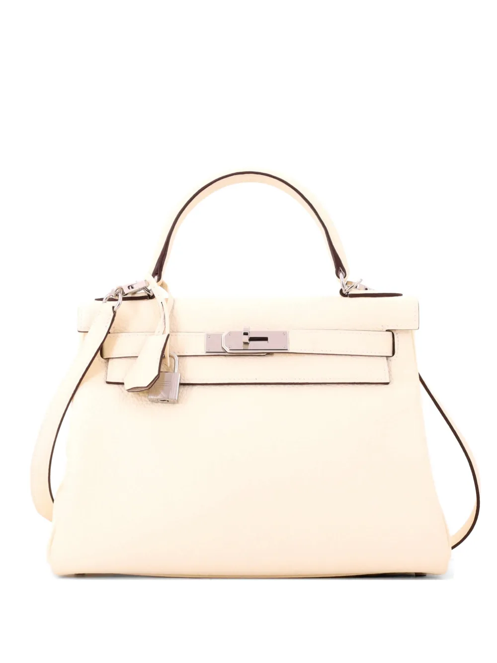 Hermès Pre-Owned Kelly Handbag Light Clemence with Palladium Hardware 28 satchel - Toni neutri
