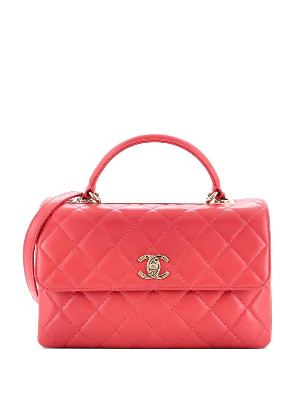 CHANEL Pre-Owned Trendy CC Top Handle Bag Quilted Lambskin Medium satchel - Rosa