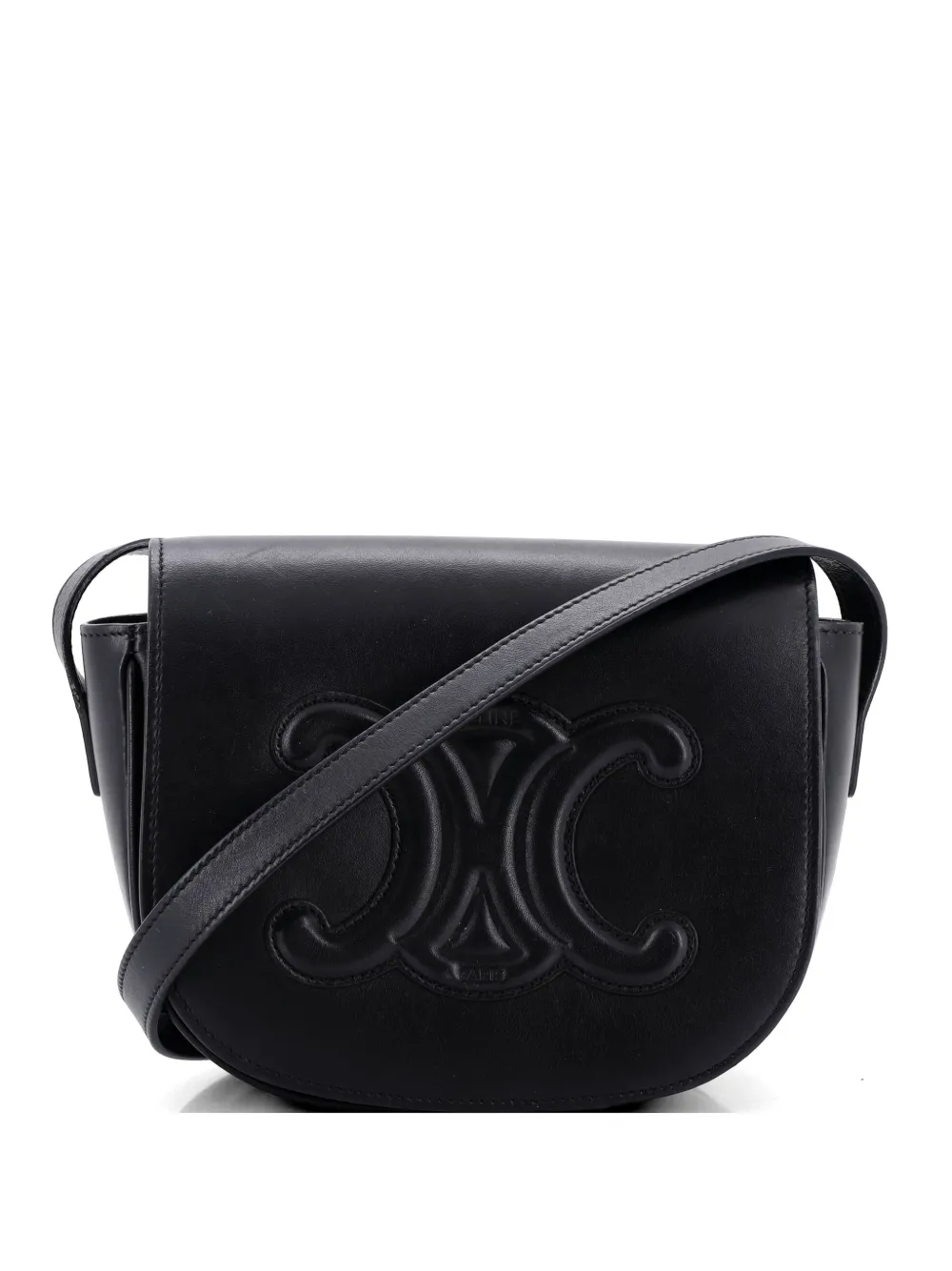 Celine Pre-Owned Cuir Triomphe Folco Bag Leather crossbody bag - Nero