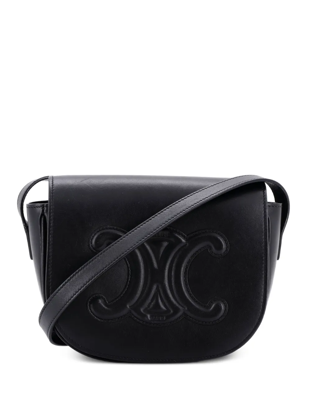 Celine Pre-Owned Cuir Triomphe Folco Bag Leather crossbody bag - Nero