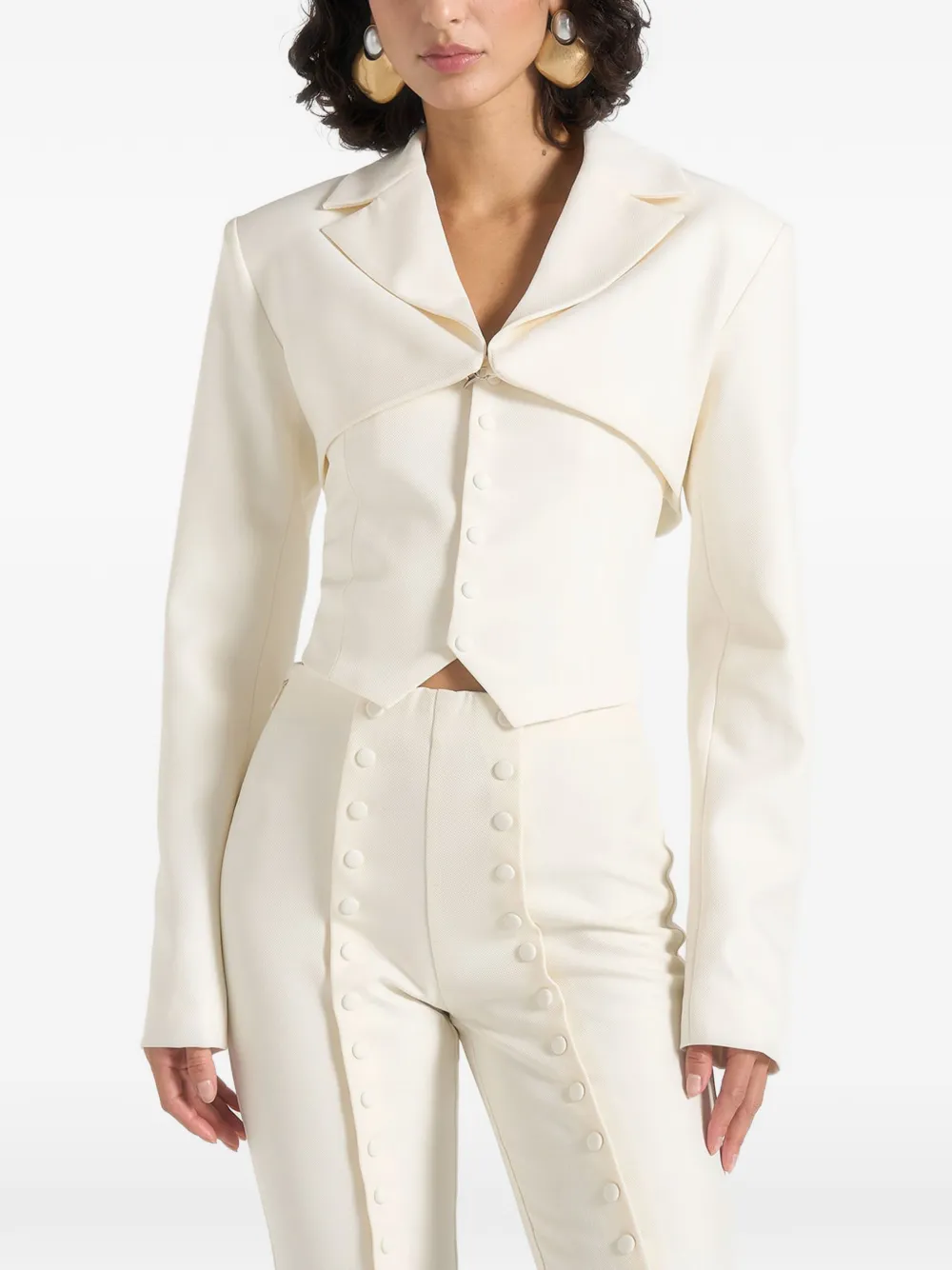 Manière De Voir Lise tailored top and blazer set - Toni neutri