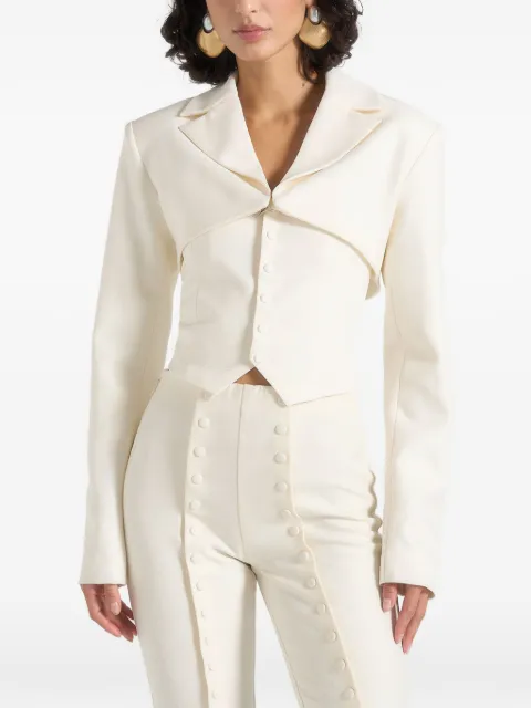 Manière De Voir Lise cropped tailored blazer & button detail bandeau
