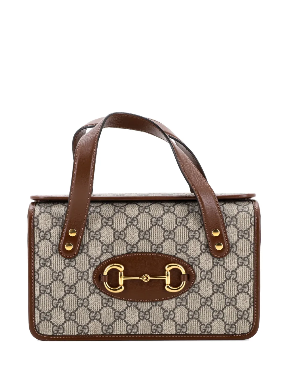 Gucci Pre-Owned Horsebit 1955 Boston Bag GG Coated Canvas Small satchel - Marrone