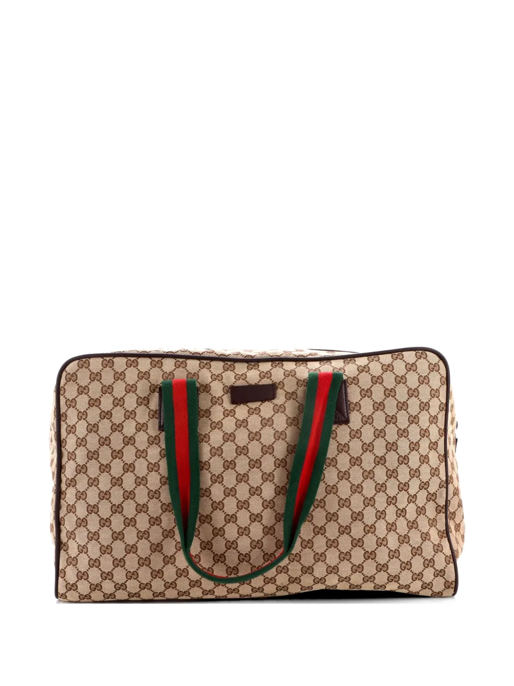 Gucci Pre-Owned Web Carry On Duffle Bag GG Canvas Large travel bag - Marrone