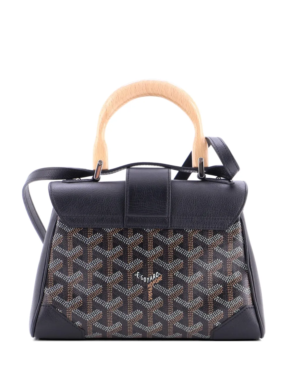 Goyard Pre-Owned Saigon Top Handle Bag Coated Canvas with Leather Mini shoulder bag - Nero