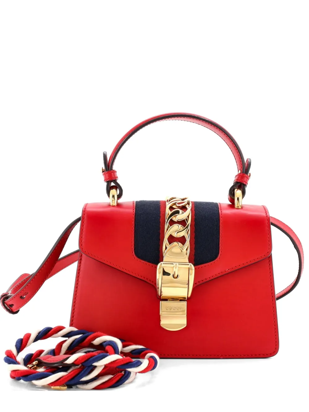 Gucci Pre-Owned Sylvie Top Handle Bag Leather Mini satchel - Rosso