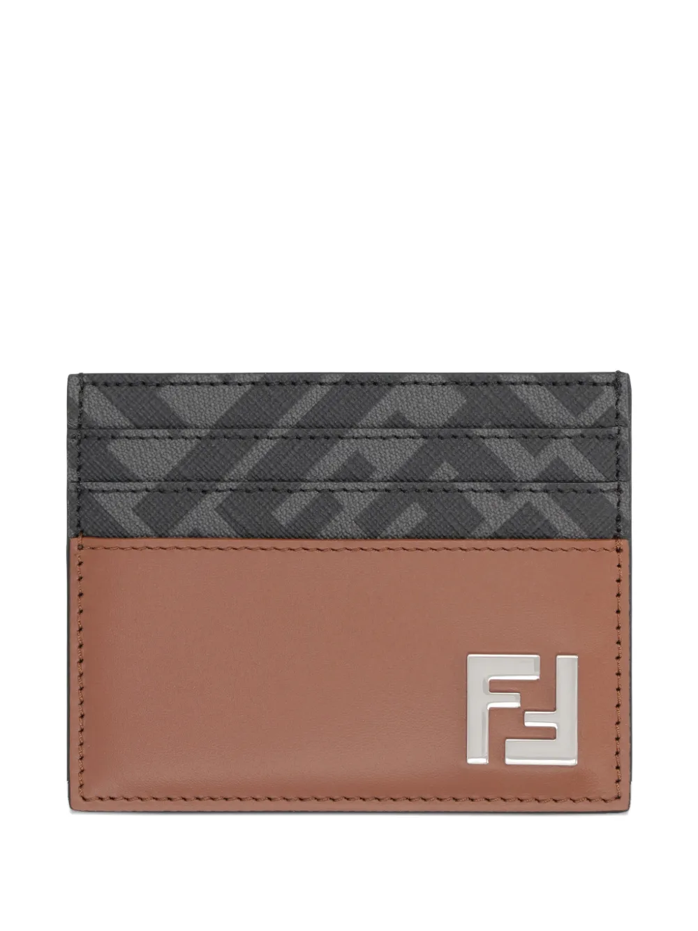 FENDI FF Squared leather cardholder - Toni neutri