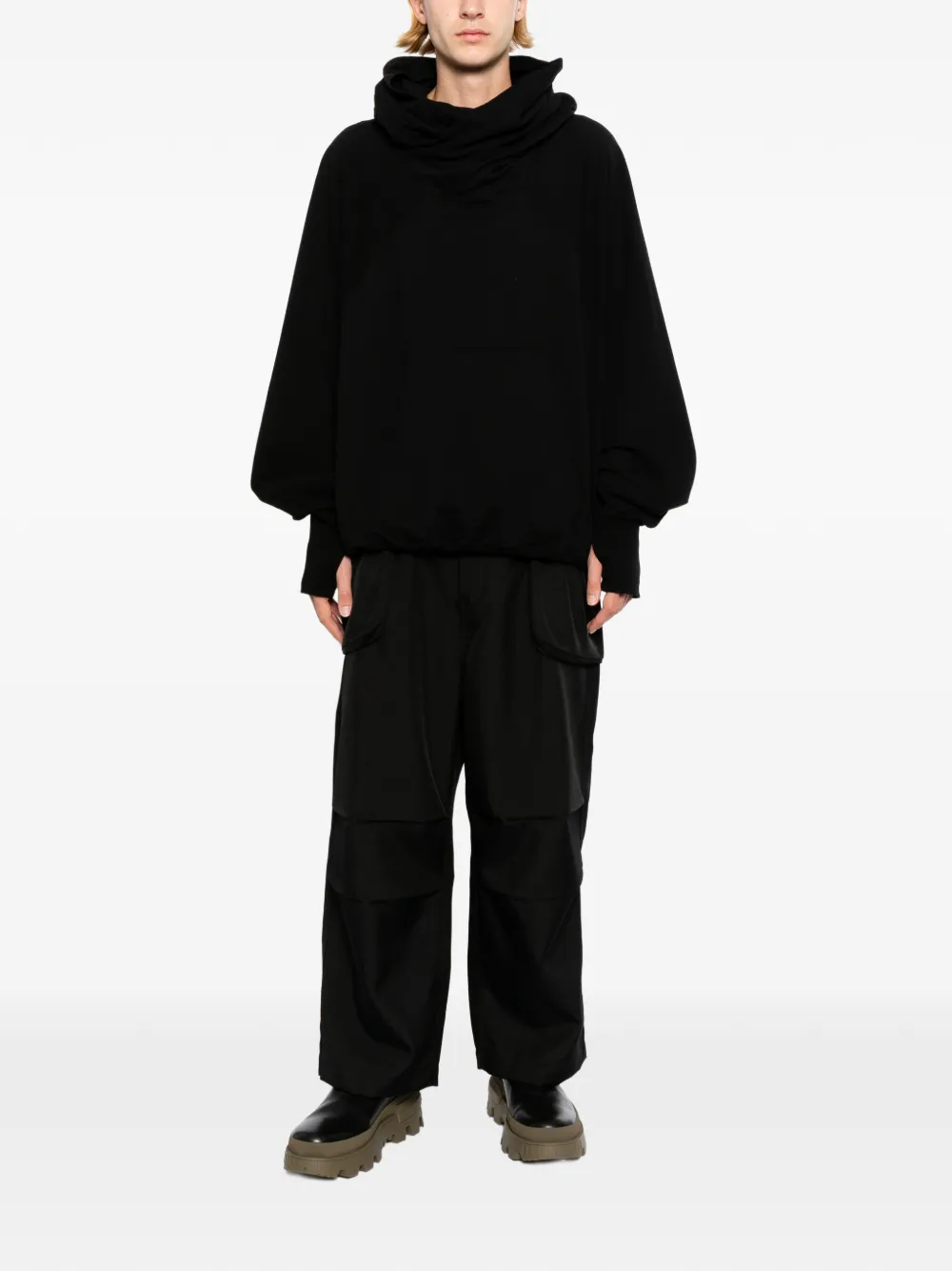 Julius Hoodie met W-hals Zwart