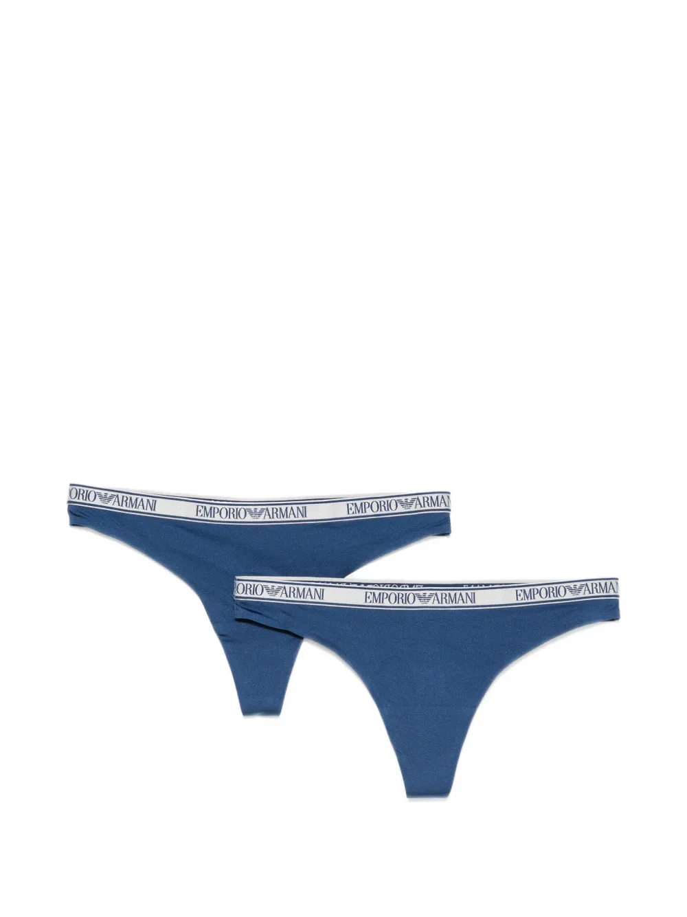 Emporio Armani logo-waistband thongs (set of two) - Blu