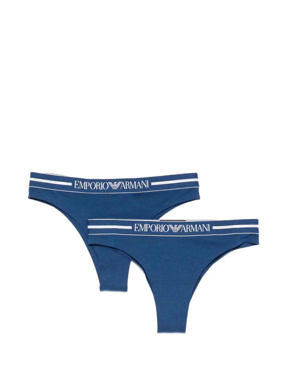 Emporio Armani logo-waistband briefs (set of two) - Blu