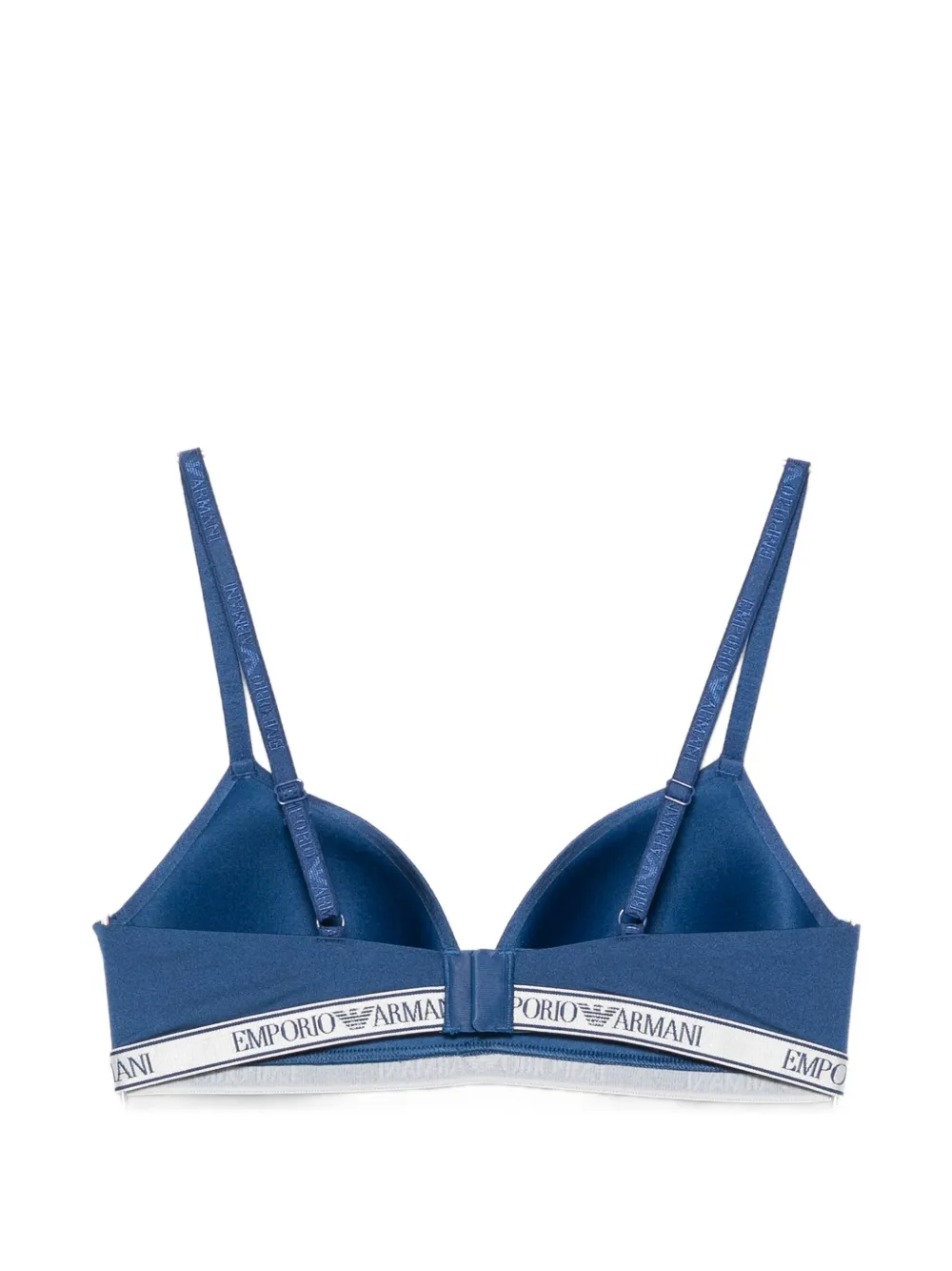 Emporio Armani Triangel-bh met logoband Blauw