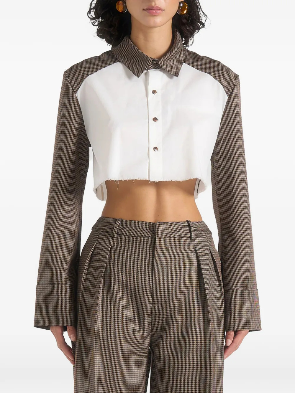 Manière De Voir Camicia crop Bernadette - Marrone