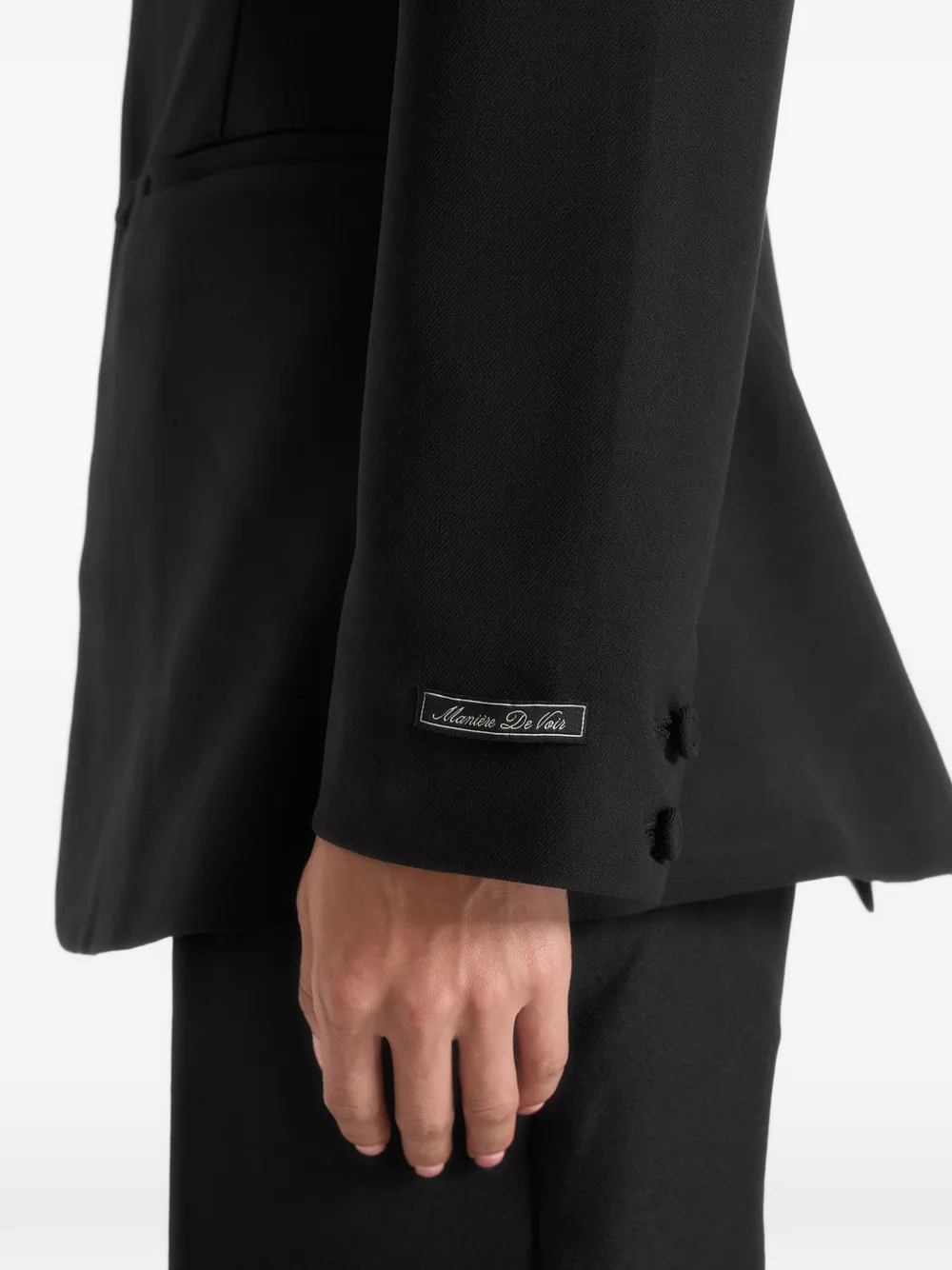 Manière De Voir Paulette blazer met zandloper silhouet en sjaal Zwart