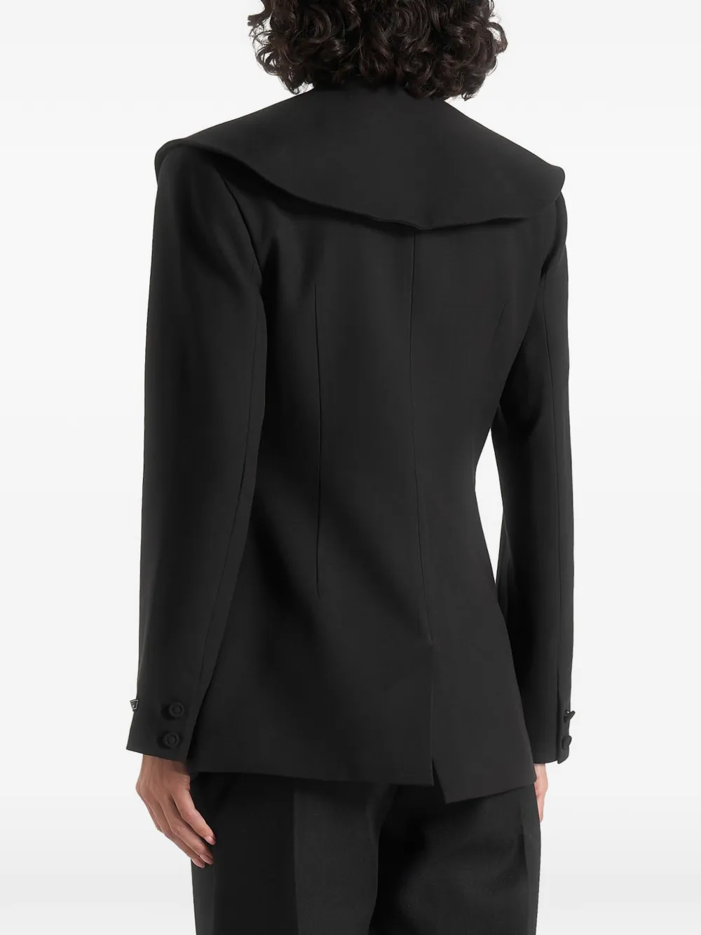 Manière De Voir Paulette blazer met zandloper silhouet en sjaal Zwart