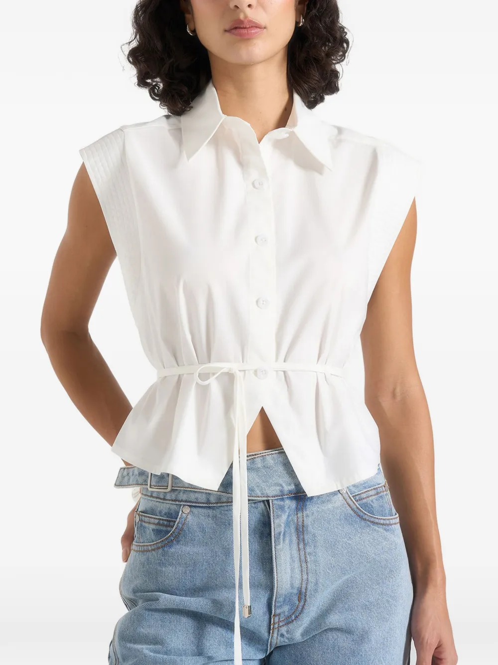 Manière De Voir Malia cropped shirt - Weiß