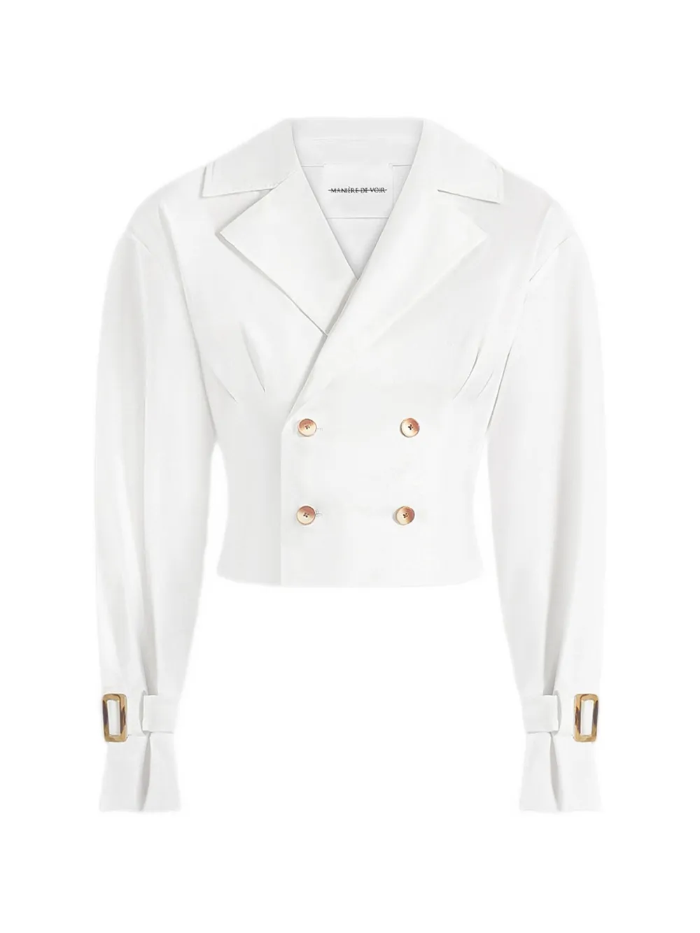 Manière De Voir Andrea double-breasted open-back shirt - Weiß