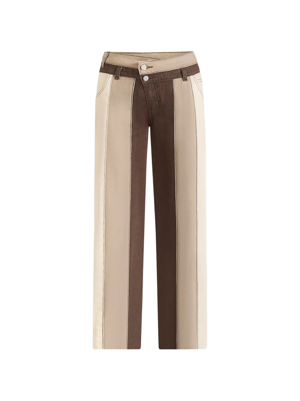 Manière De Voir Jeans Jacinda con design color-block - Marrone