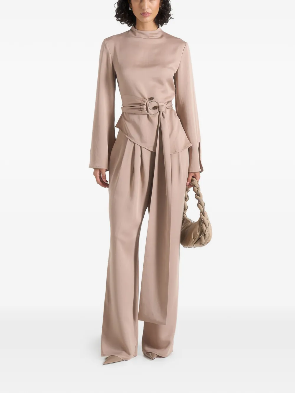 Manière De Voir Aurore jumpsuit met plooien Beige
