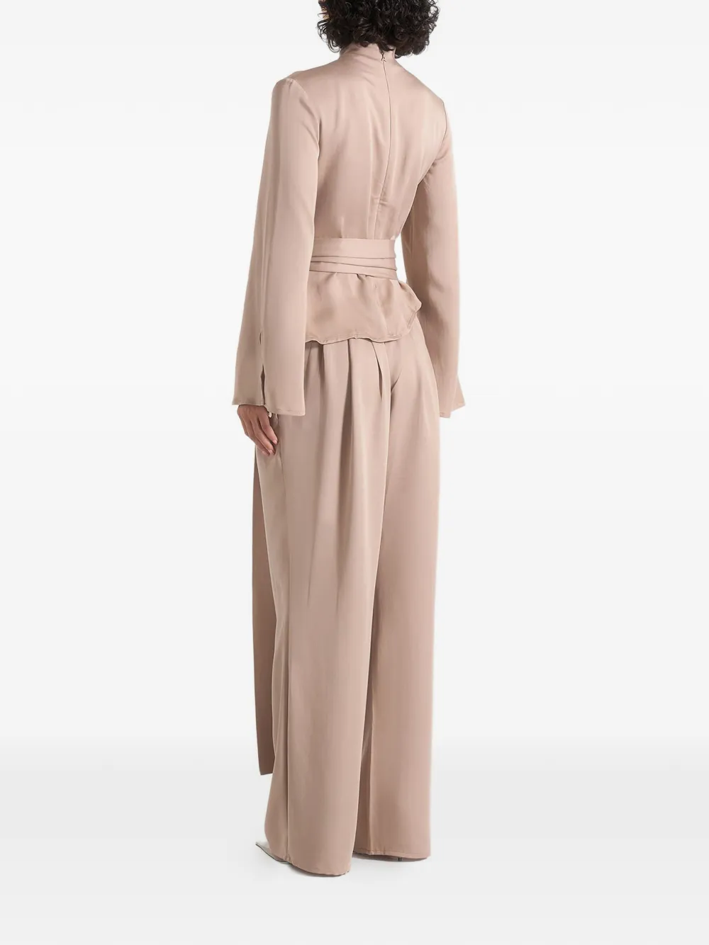 Manière De Voir Aurore jumpsuit met plooien Beige