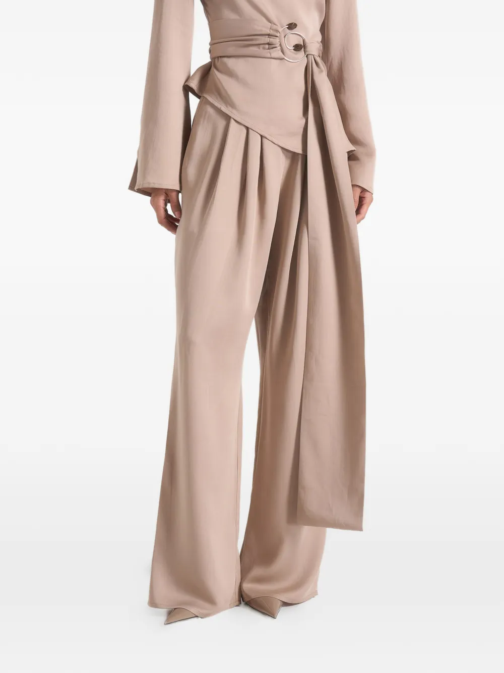 Manière De Voir Aurore jumpsuit met plooien Beige