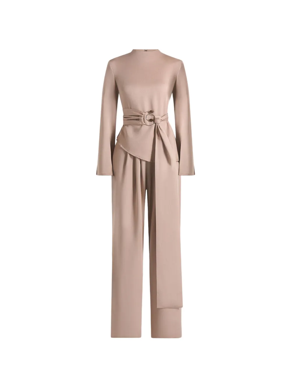 Manière De Voir Aurore belted pleated-leg jumpsuit - Nude